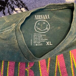 NIRVANA Teal and Magenta Tee
